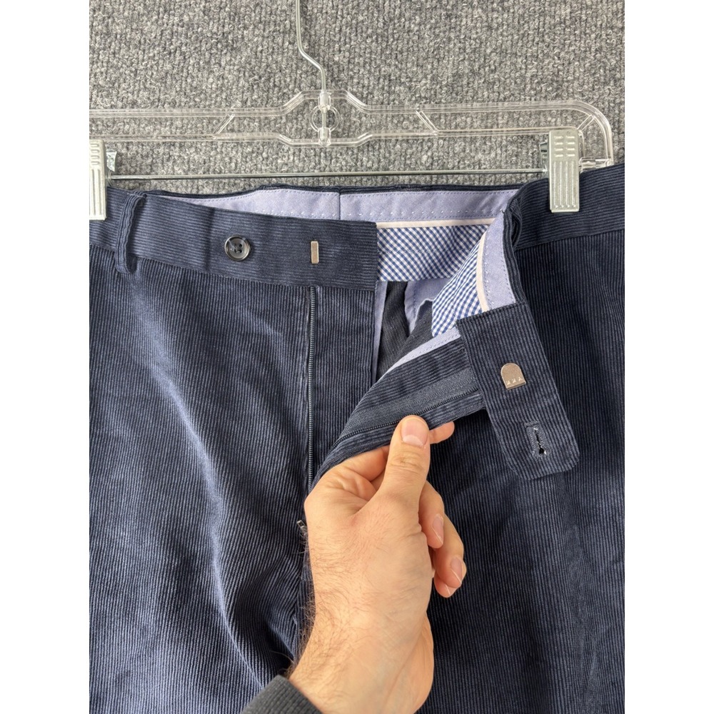 Peter Millar Corduroy Pants Men 36x28 Navy Blue Golf Performance Luxury Preppy - Picture 3 of 9